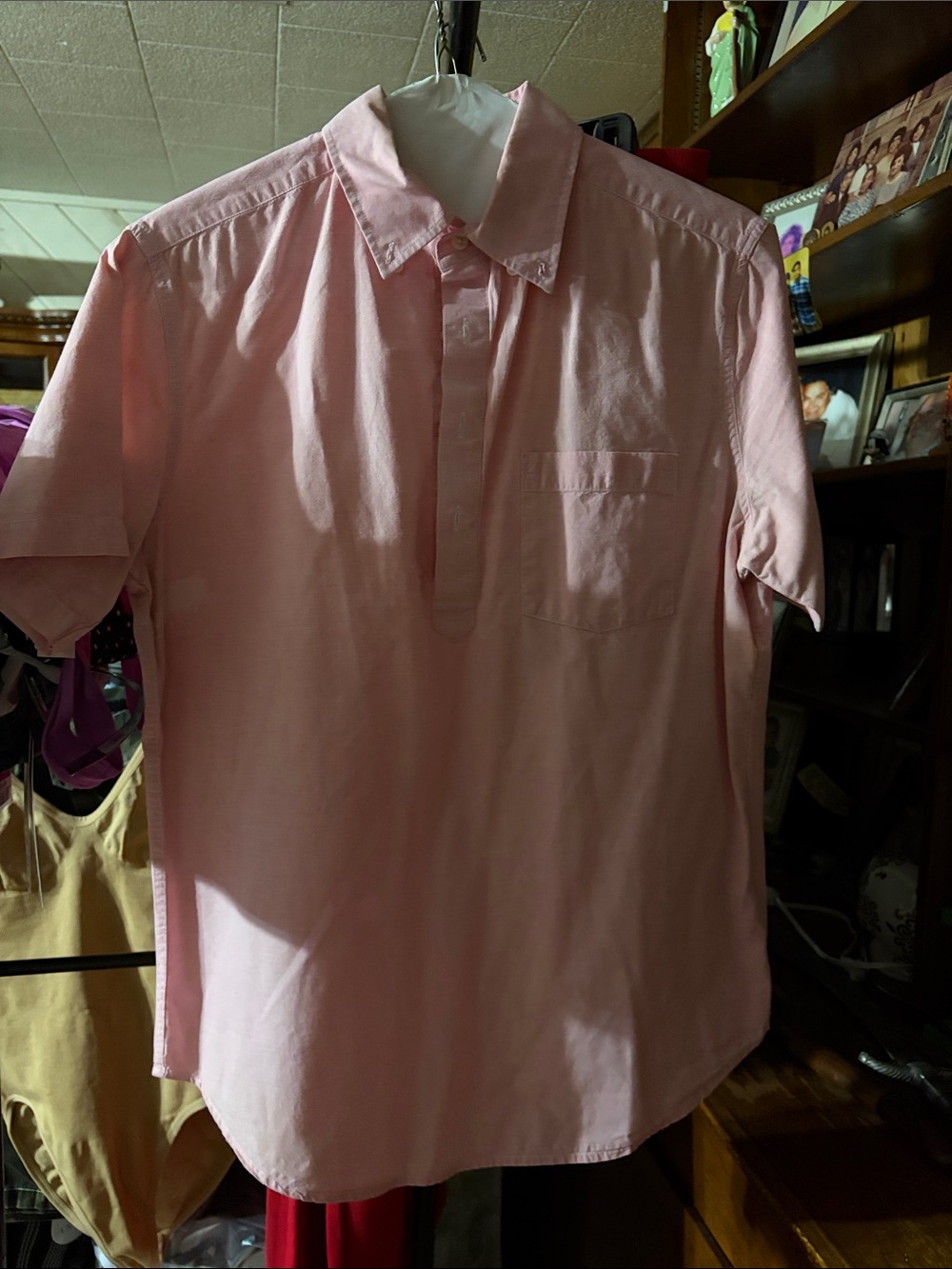 Merona Light Pink Short-Sleeve Polo-Style Button Shirt